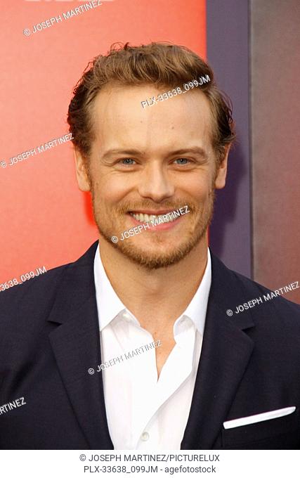 Sam Heughan at the Premiere of Lionsgate's ""The Spy Who Dumped Me"" held at the Fox Village Theater in Westwood, CA, July 25, 2018