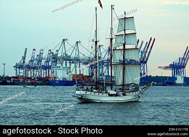 Segelschiff im Hamburger Hafen
