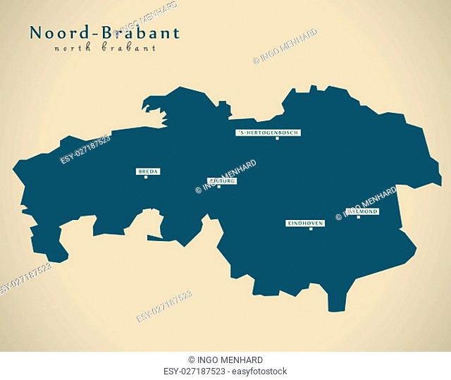 Modern Map - Noord Brabant NL illustration