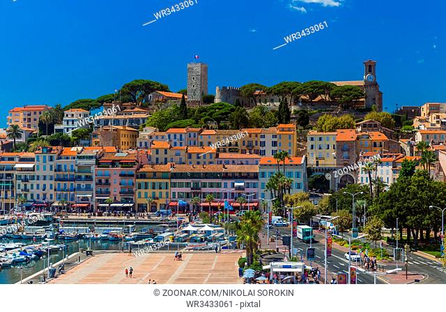 Cannes, France - August 09, 2017: People are walking in the old town Cannes