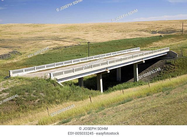 Old bridge and vestiges of Lincoln Highway, US 30, Americas first transcontinental highway, Nebraska