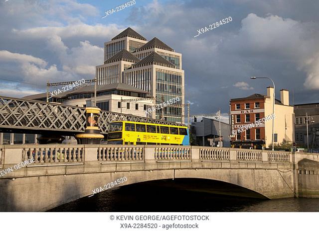 Lattice Girder Railway Bridge and River Liffey, Dublin, Ireland