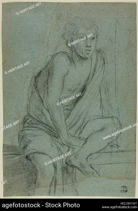 Seated Youth: Study for Flagellation of Saint Andrew, c.1608. Creator: Domenichino