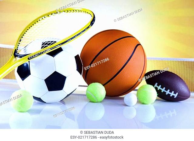 Group of sports equipment