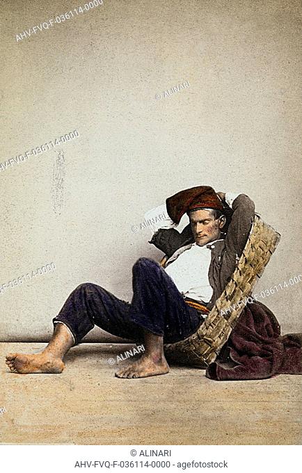 Lazzarone (Neapolitan homeless beggar). Naples, shot 1865 ca. by Sommer, Giorgio
