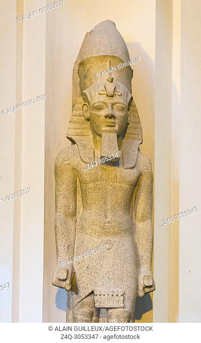 Egypt, Cairo, Egyptian Museum, colossal statue of Ramses II, found in Hermopolis. Reused by his son Merenptah