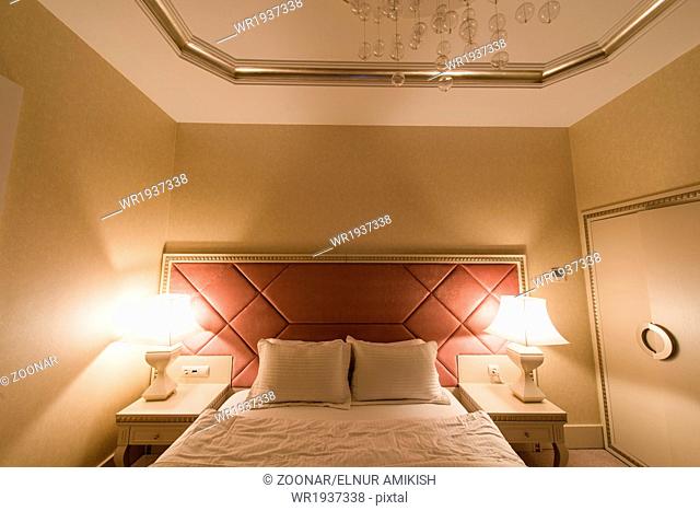 GABALA - MAY 18: Room in Riverside Hotel on May 18, 2014 in Gabala, Azerbaijan. Riverside hotel is first 5 star hotel in Gabala, Azerbaijan