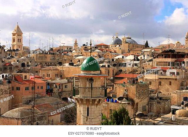 The old city of Jerusalem with the Holy Sepulcher