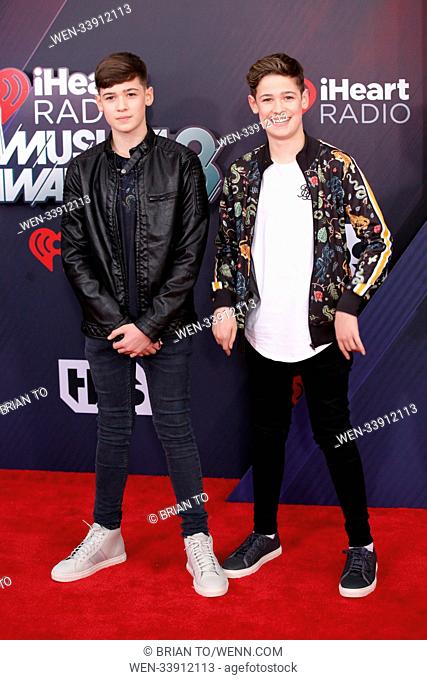 Celebrities attend 2018 iHeartRadio Music Awards at The Forum. Featuring: Max Mills and Harvey Mills of Max and Harvey Where: Los Angeles, California