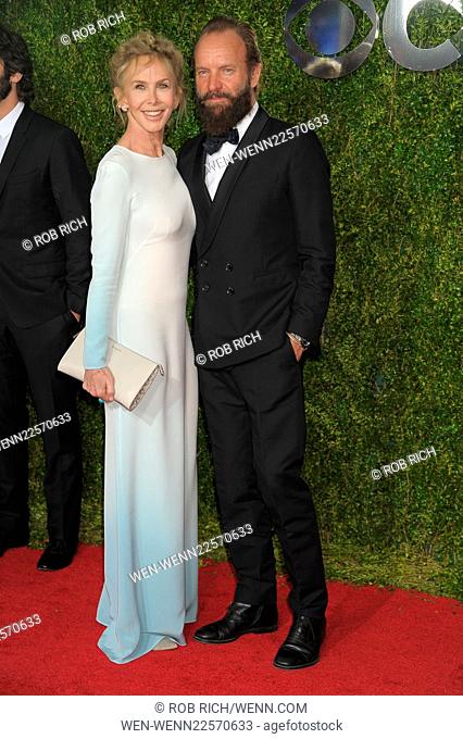 2015 Tony Awards - Red Carpet Arrivals Featuring: Trudie Styler, Sting, Gordon Sumner Where: New York City, United States When: 07 Jun 2015 Credit: Rob...