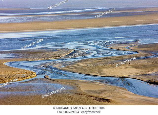 low tide at Mont-Saint-Michel, Normandy, France
