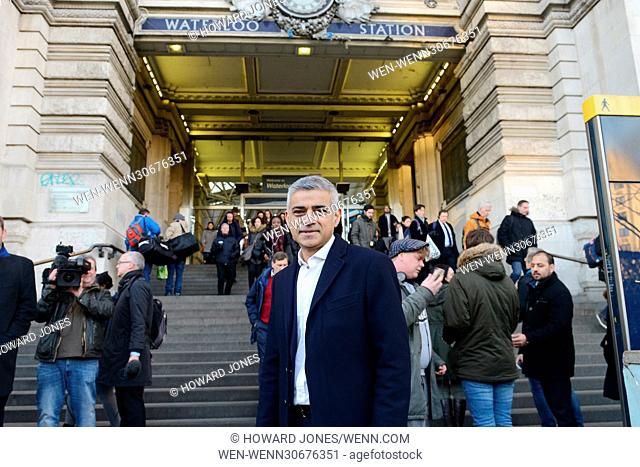London’s Mayor Sadiq Khan visits Waterloo Station protesting against the rise of national rail fares and calls on the government to implement a fares freeze...