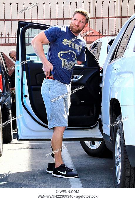 Celebrities outside the 'Dancing With The Stars' rehearsal studios Featuring: Noah Galloway Where: Los Angeles, California