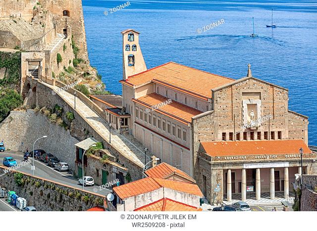 Detailed view of the Memorial Church in Scilla