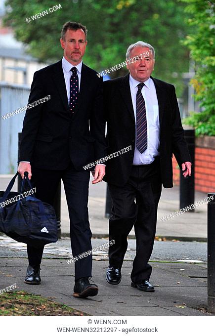 Sir Norman Bettison and Peter Metcalf are seen arriving for the first day of the Hillsborough trial, Preston Featuring: Peter Metcalf Where: Liverpool