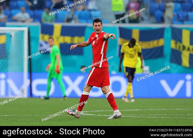 23 June 2021, Russia, St. Petersburg: Football: European Championship, Sweden - Poland, preliminary round, Group E, Matchday 3 at St
