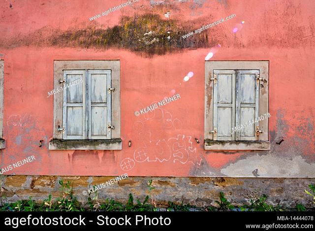House facade, vacancy, architecture, village view, summer, Gerolzhofen, Franconia, Germany, Europe