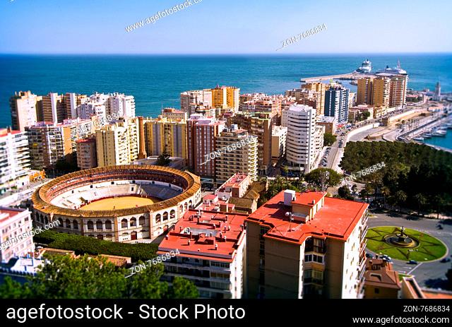 Panoramic view of Malaga city, Spain