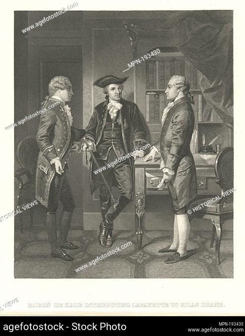 Baron de Kalb introducing Lafayette to Silas Deane. Emmet Collection of Manuscripts Etc. Relating to American History. The generals of the American Revolution