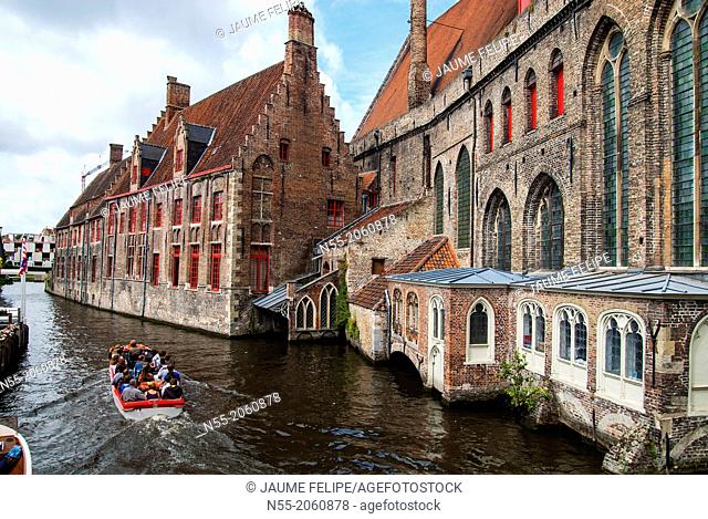 The Djiver canal in Bruges, West Flanders, Belgium
