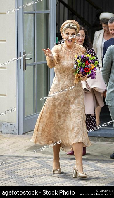 Queen Maxima of The Netherlands leaves at Artis in Amsterdam, on May 10, 2022, after opened ARTIS-Groote Museum, after 75 years closed to the public