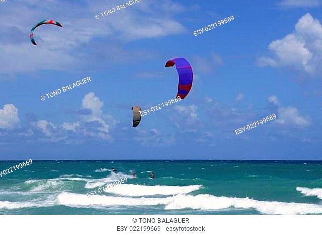 Kite surf water sports in Florida Miami beach