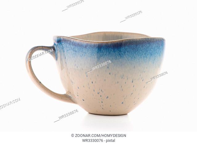 Ceramic tea cup isolated on white background