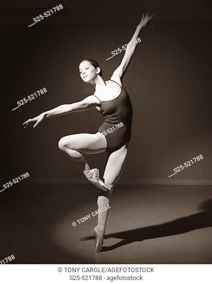 Ballet Dancing Woman at Studio, Tustin, California, MR #1051