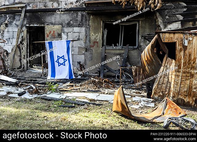 20 December 2023, Israel, Beeri: A view of a destroyed building in Kibbutz Beeri, one of Hamas's hardest-hit areas on October 7th