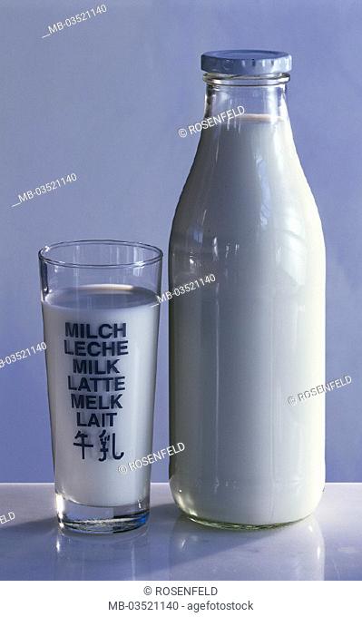 Milk, Bottle, Still life