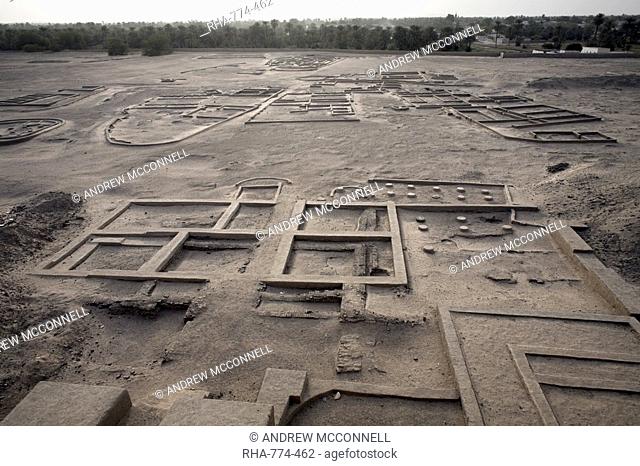 The grounds surrounding the 3, 500 year-old mud-brick Western Deffufa, the seat of the first independent kingdom of Kush, Kerma, Sudan, Africa