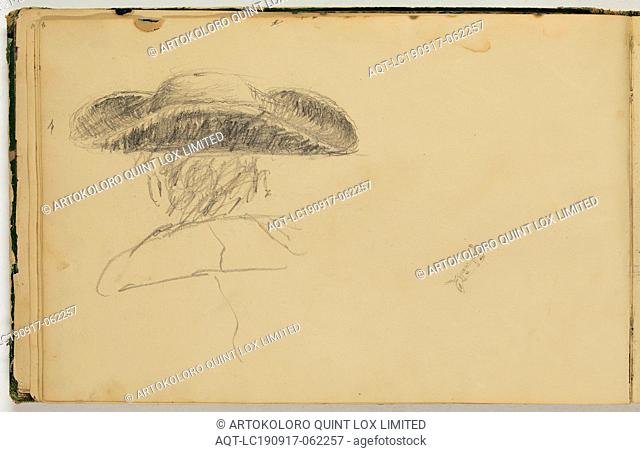 Thomas Cole, American, 1801-1848, (Untitled, back of a figure's head wearing a hat), ca. 1832, graphite pencil on off-white wove paper