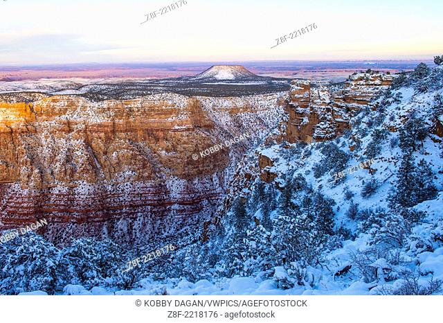 The Grand canyon national park in snow