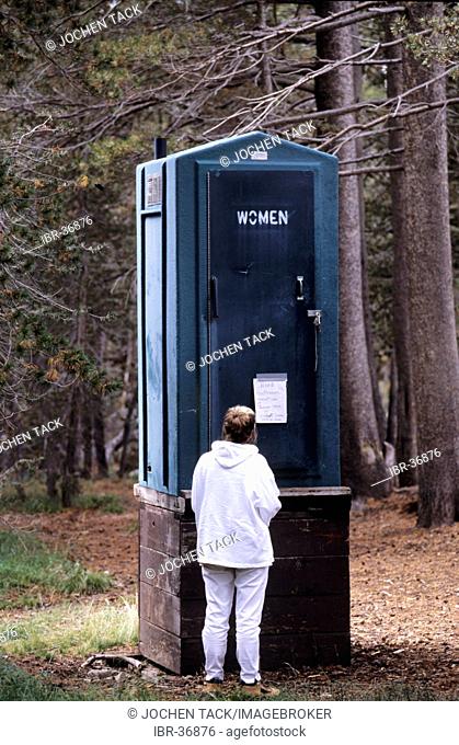 USA, United States of America, California: Yosemite National Park, a toilet safe from bear attacks