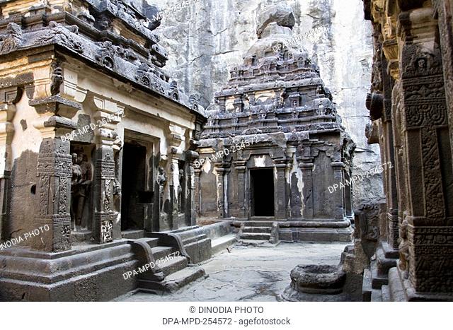 Kailasa temple, ellora caves, aurangabad, maharashtra, india, asia
