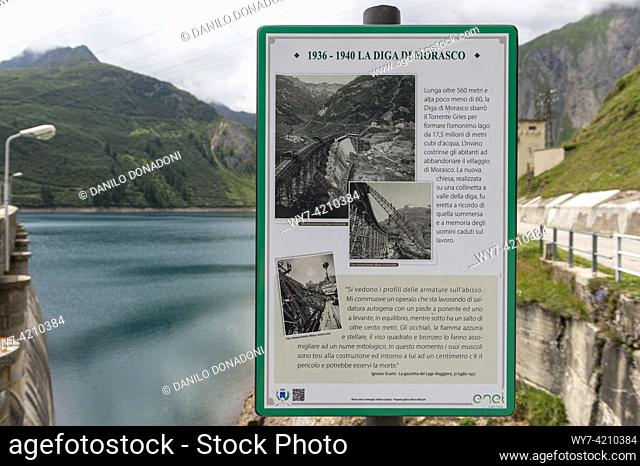 dam and lake morasco, formazza valley, italy