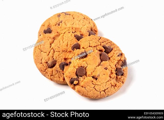 Chocolate chip cookies, gluten free, on a white background