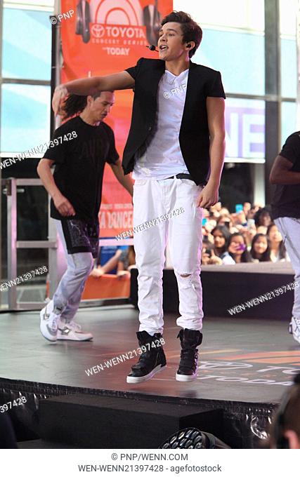 Austin Mahone performing live as part of NBC's Toyota Concert Series Featuring: Austin Mahone Where: New York City, New York