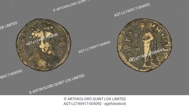 Coin Portraying Emperor Septimius Severus, 159/138 BC, Roman, Rome, Bronze, Diam. 1.9 cm, 3.49 g