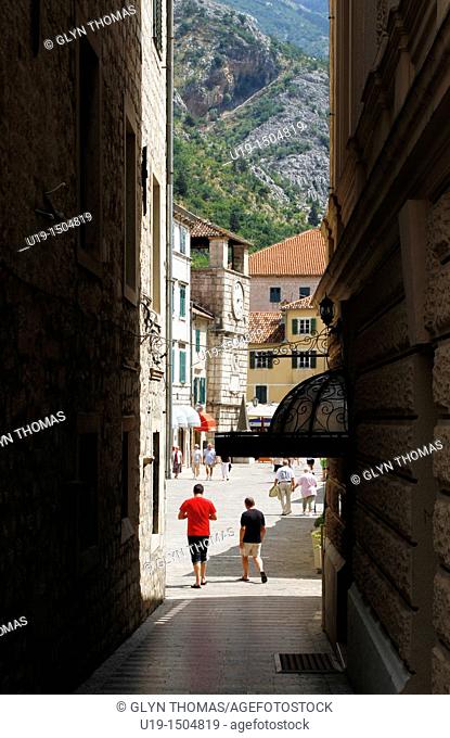 Narrow streets in Kotor, Montenegro