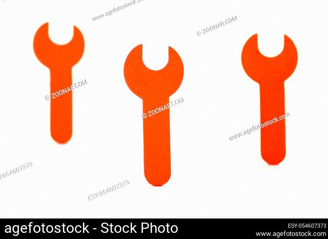 Construction spanner symbols isolated against a white background