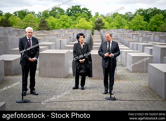 27 May 2021, Berlin: Armin Laschet (CDU), candidate for Chancellor and Minister President of North Rhine-Westphalia, the President of the Central Council of...
