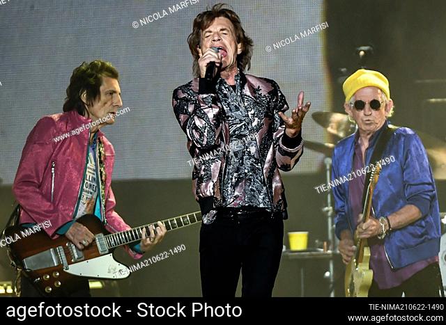 Mick Jagger of The Rolling Stones performs on stage during the band's concert at San Siro stadium in Milan, Italy, 21 June 2022
