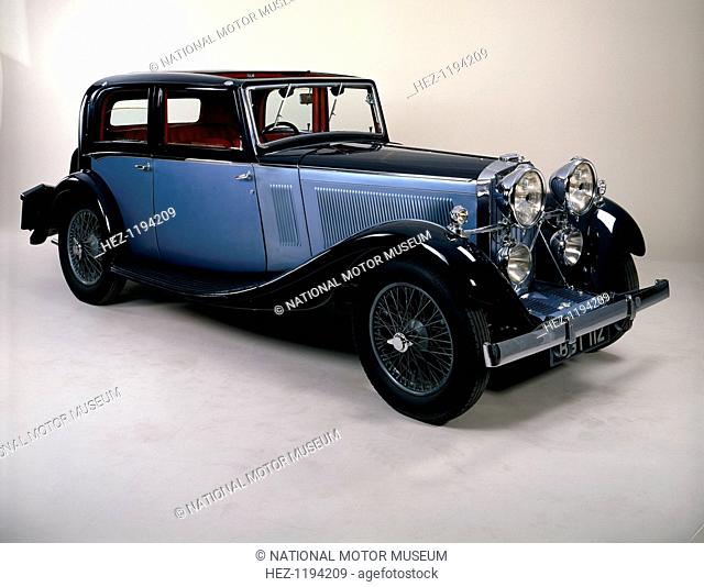 A 1934 Talbot 105. Though the two-tone metallic blue cellulose is not original, it typifies a new form of finish, which came into fashion in the mid-1930s