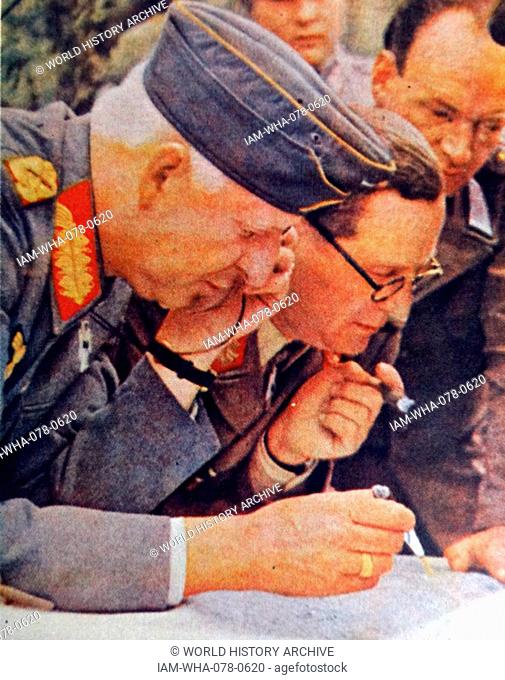 General Erich von Manstein studies the Kharkov recovery plan in February 1943