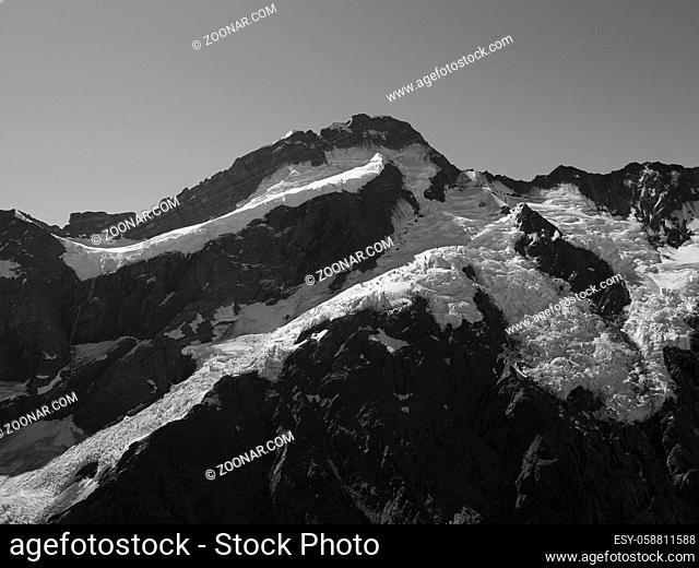 Monochrome image of Mount Sefton