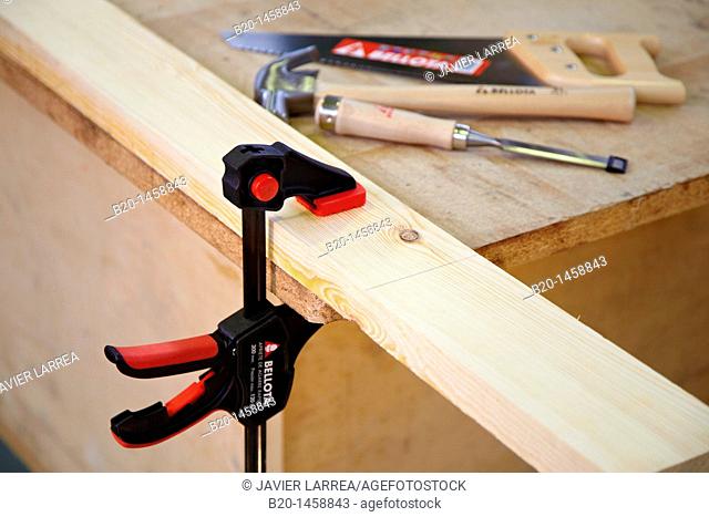 Clamp, woodworking and carpentry tool