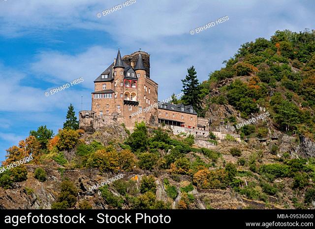 Katz Castle over St. Goarshausen on the Middle Rhine Rhine Romance, Unesco World Heritage Upper Middle Rhine Valley