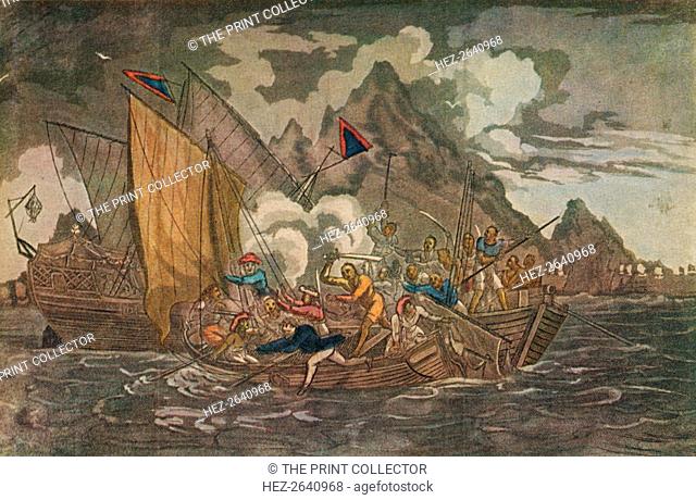 'Ships Attacked by Pirates', c1808. Artist: Unknown