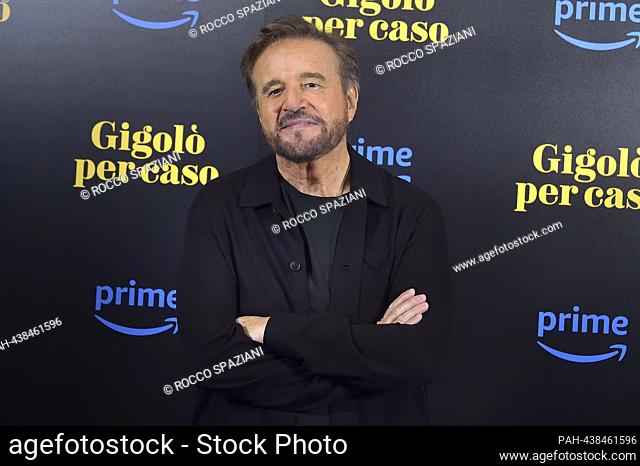 ROME, ITALY - DECEMBER 12: Christian De Sica attends a photocall for the movie ""Gigolò Per Caso"" at Cinema Quattro Fontane on December 12, 2023 in Rome, Italy